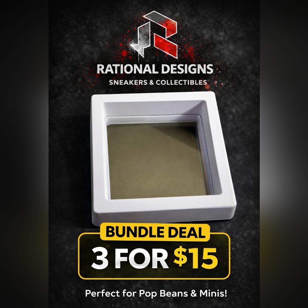 3D Floating Display Case – WHITE Frame (3 PIECE BUNDLE)